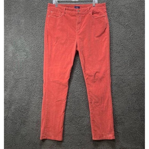 NYDJ Denim - NYDJ Red / Orange Sz 16 Corduroy Skinny Stretch Jeans Pants Lift Tuck Slimming